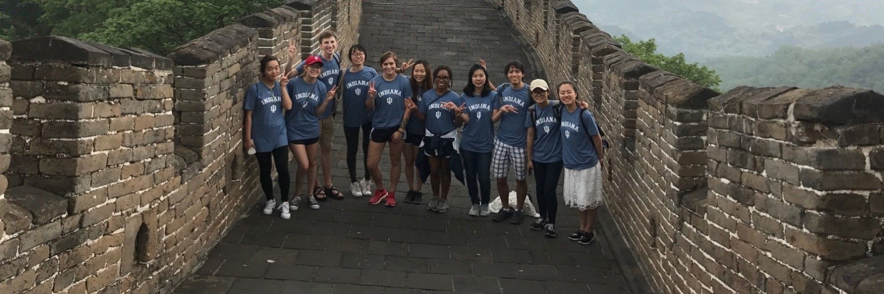 Lucas Adams joins classmates in visiting the Great Wall of China.